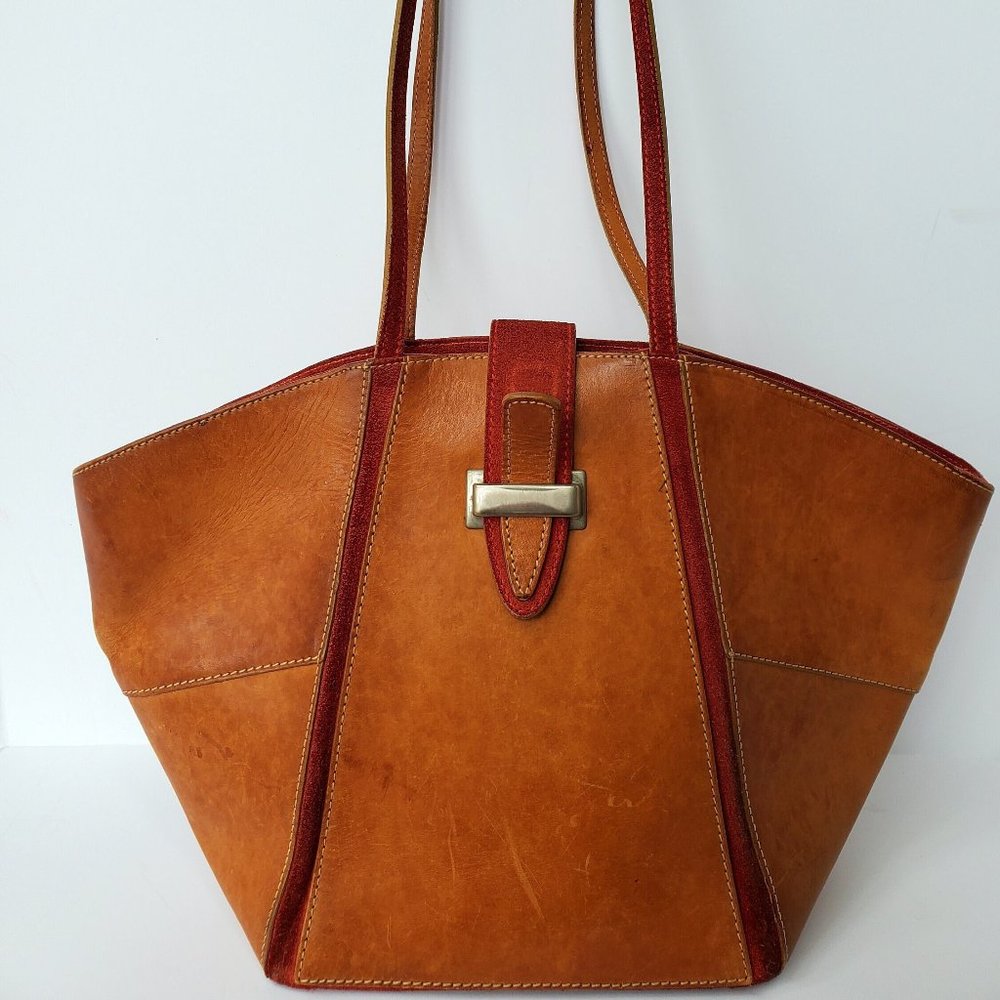 Vintage 1970s Claudia Italian Leather Suede Shoulder Bag